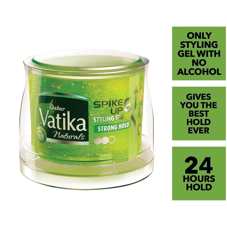 Dabur Vatika Naturals Strong Hold Spike Up Styling Hair Gel Green 250ml