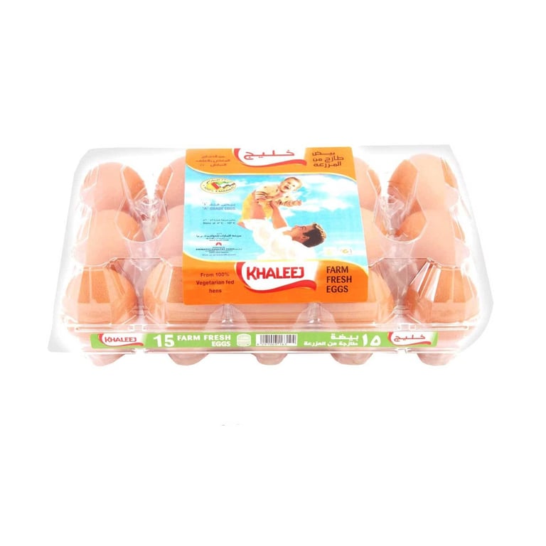 Khaleej Large Brown Eggs 15 PCS