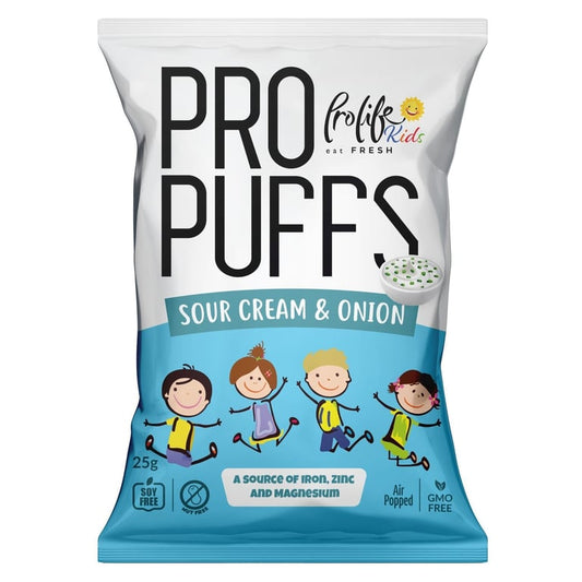 Prolife Kids Pro Sour Cream And Onion Flavoured Puffs 25g