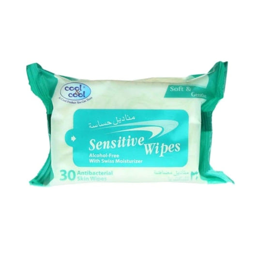 Cool &amp; Cool Sensitive Anti-Bacterial Wet 30 Wipes