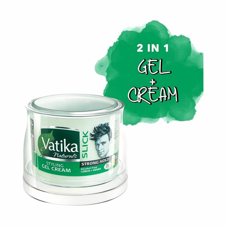 Dabur Vatika Naturals Strong Hold Slick Styling Hair Gel Cream Clear 250g