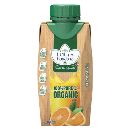 Hayatna 100% Pure No Added Sugar Organic Orange Juice 180ml