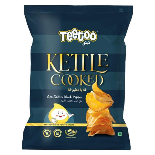 Teetoo Kettle Cooked Sea Salt And Black Pepper Chips 40g