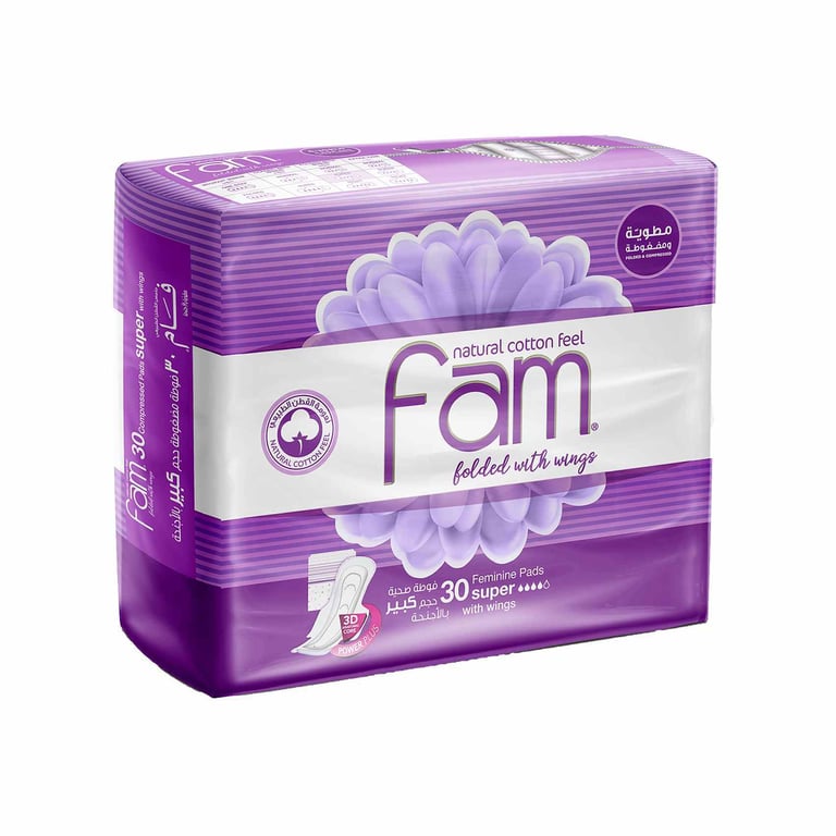 Fam  Sanitary Pads Maxi Folded with Wings  Super 30 pads