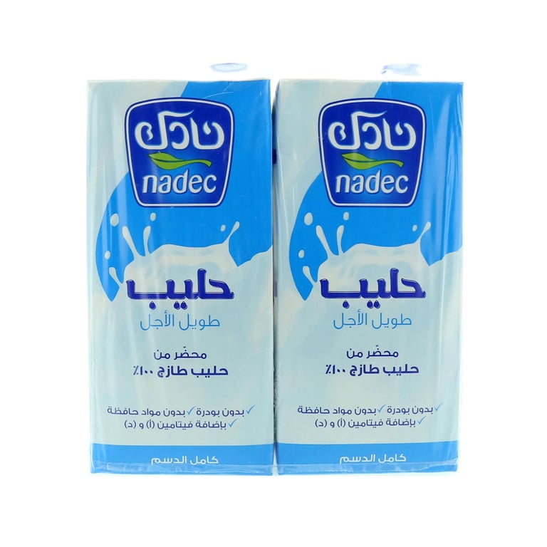 Nadec Uht Full Fat Long Life Milk 1L Pack of 4