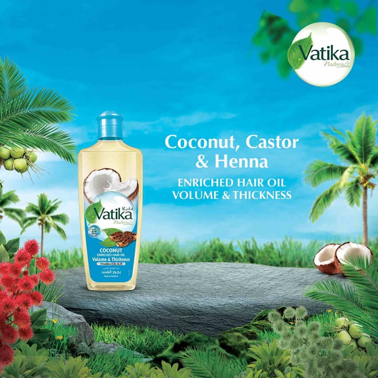 Dabur Vatika Naturals Coconut Enriched Hair Oil Volume And Thickness 300ml