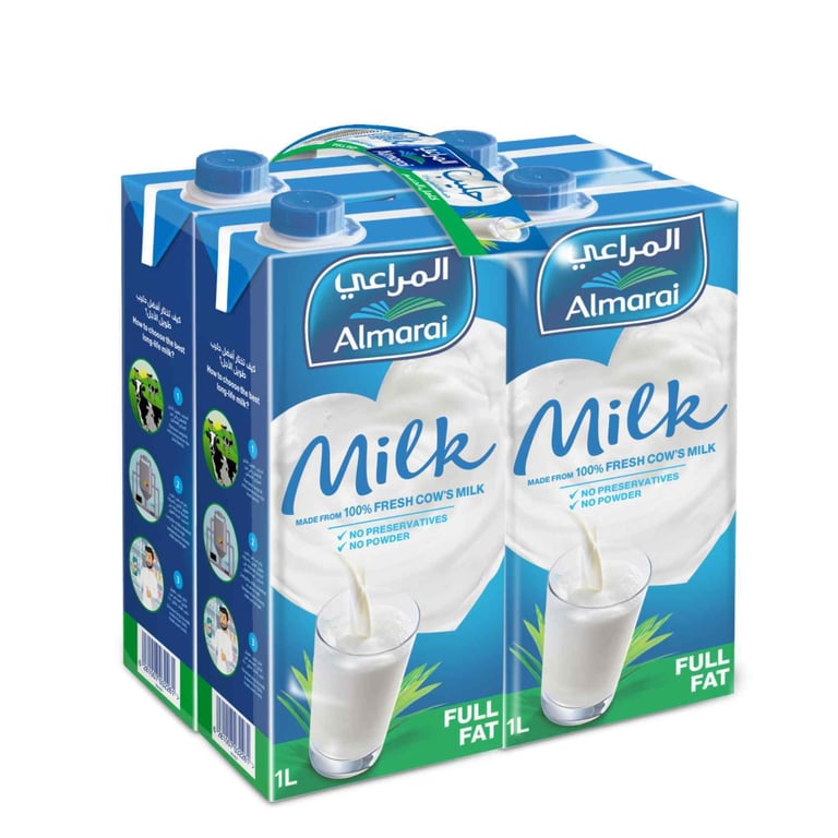 Almarai UHT Full Fat Milk 1L Pack of 4