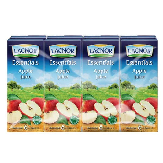 Lacnor Essentials Apple Juice 180ml Pack of 8