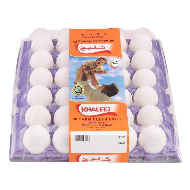 Khaleej White Medium Eggs 30 PCS