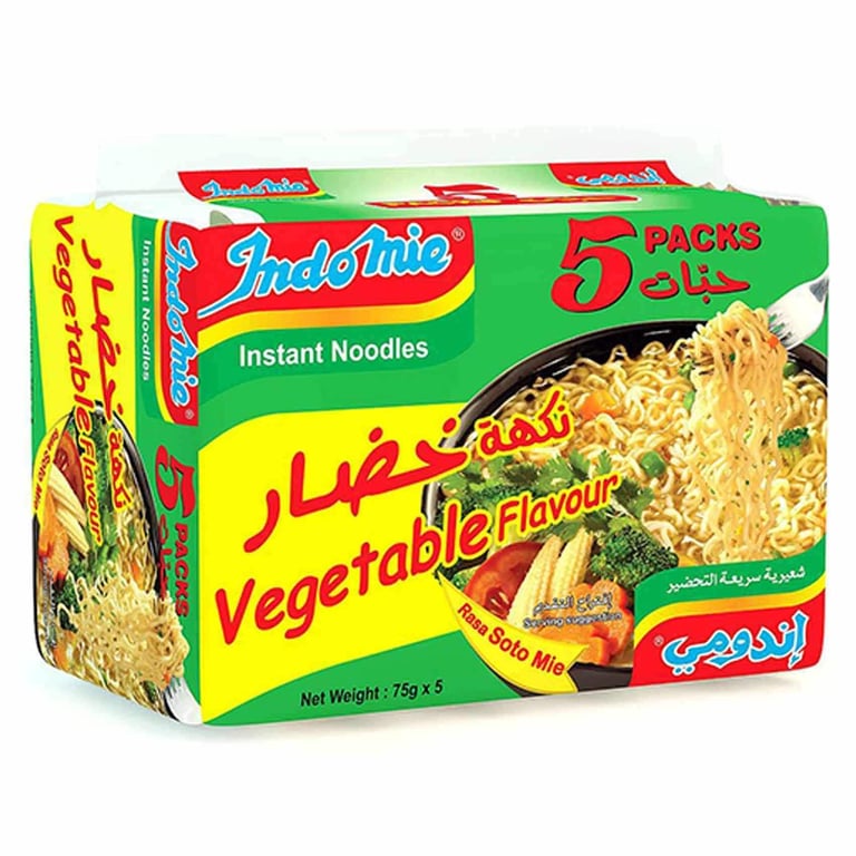 Indomie Vegetable Flavour Instant Noodles 75g Pack of 5