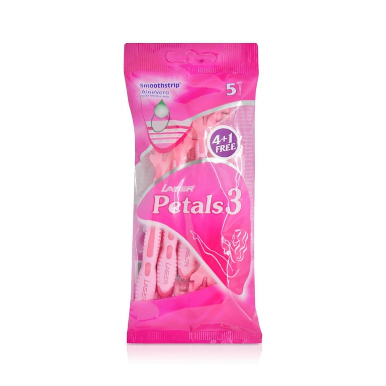 Laser Petals 3 Triple Blade Disposable Razor Pink 5 Razors