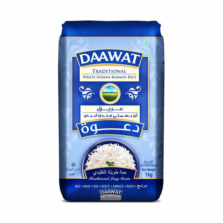 Daawat Traditional White Indian Basmati Rice 1kg