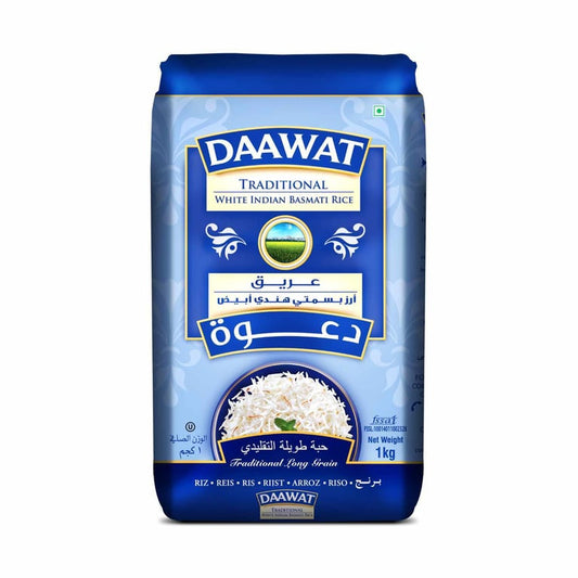 Daawat Traditional White Indian Basmati Rice 1kg