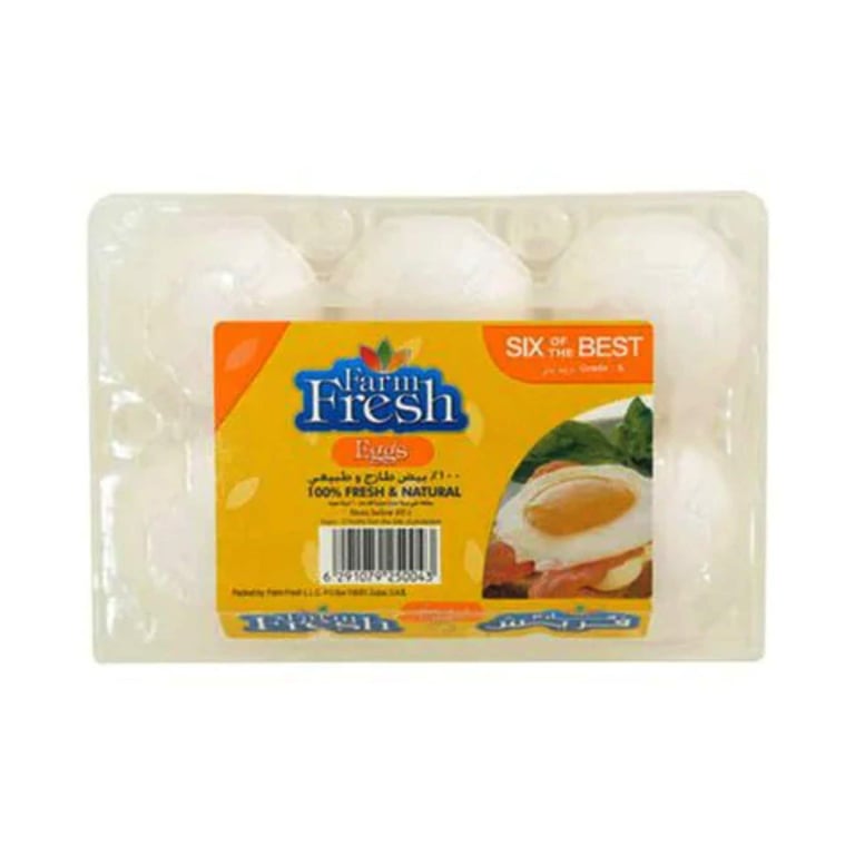 Farm Fresh White Eggs Large 6 Count