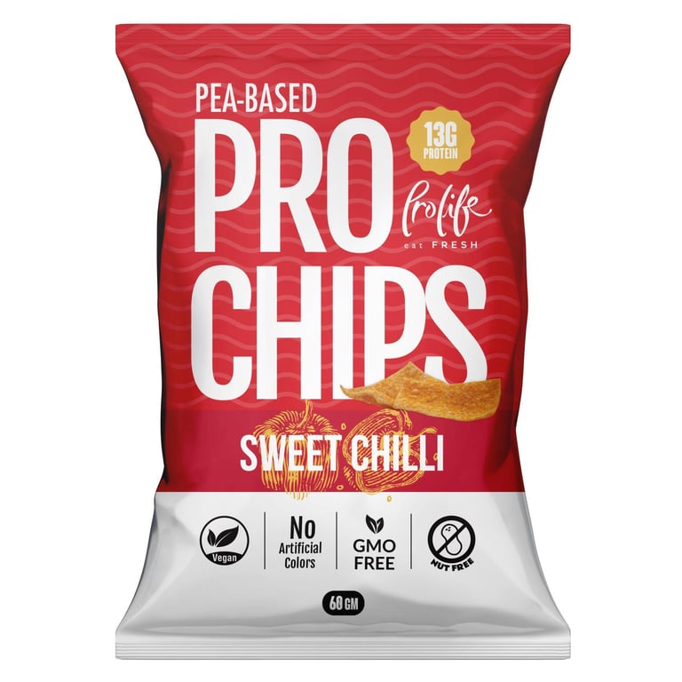 Prolife Pea-Based Sweet Chilli Flavoured Pro Chips 60g