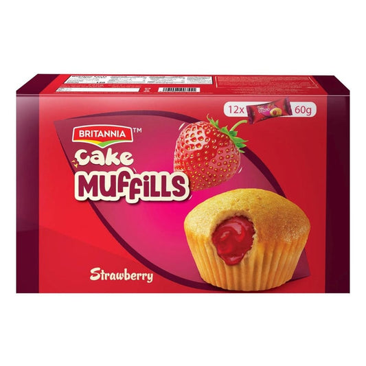 Britannia Strawberry Muffins Cake 60g Pack of 12