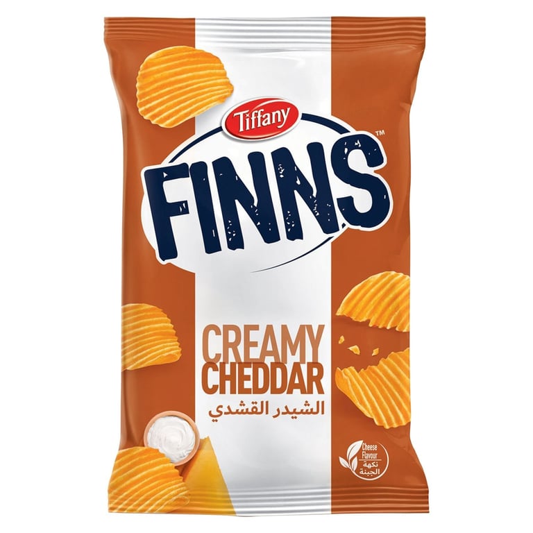 Tiffany Finns Crinkled Potato Chips Creamy Cheddar 170g