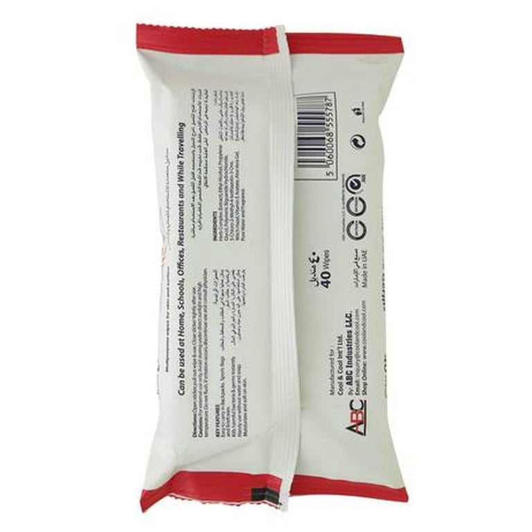 Cool &amp; Cool Sanitizing 40 Wet Wipes