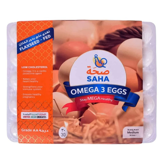 Saha Omega3 Medium White Eggs 30 PCS