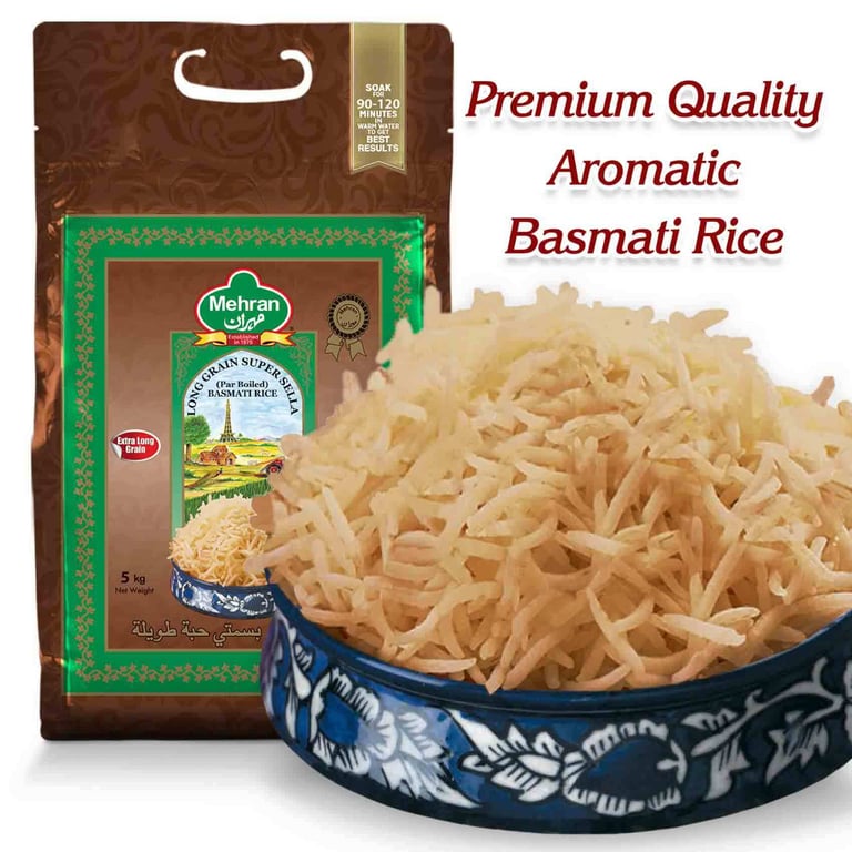 Mehran Long Grain Super Sella Basmati Rice 5kg