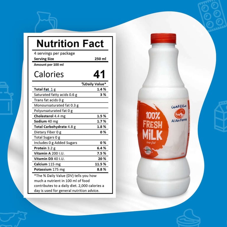 Al Ain Low Fat Fresh Milk 1L