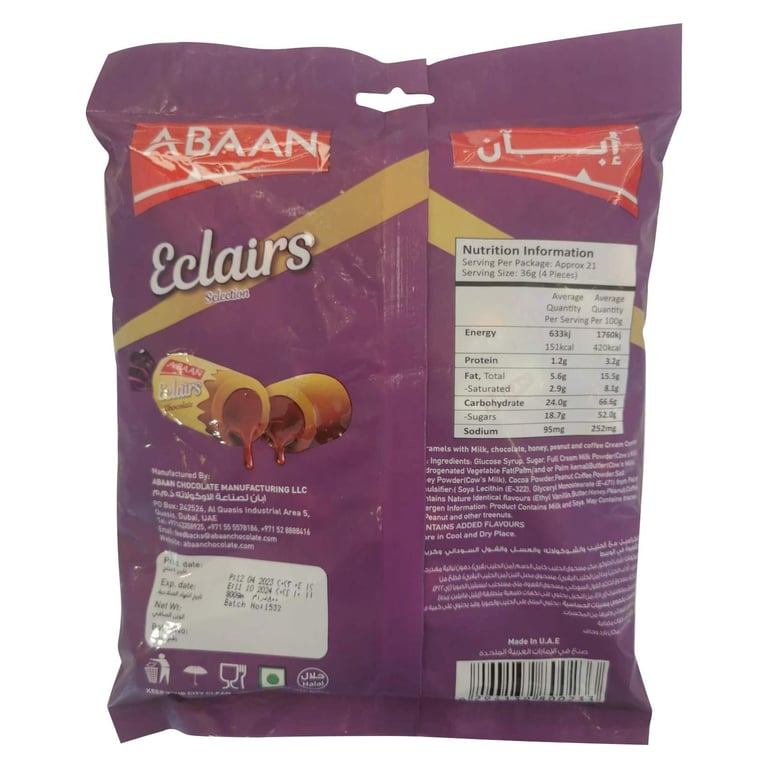 Abaan Eclairs Selection Chocolate 800g