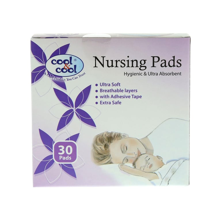 Cool &amp; Cool Hygienic And Ultra Absorbent Nursing Pads White 30 PCS