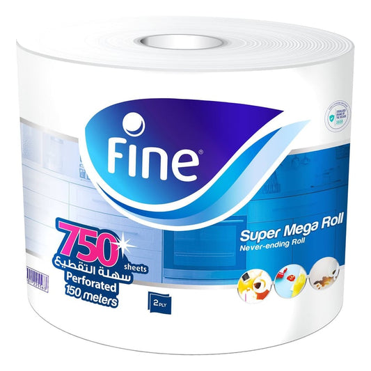 Fine Kitchen Tissue Roll 750Meters X 2 Ply 1 Mega Roll