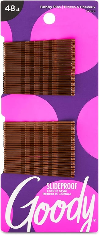 Goody Ouchless Bobby Pins, Brown, 48 Count