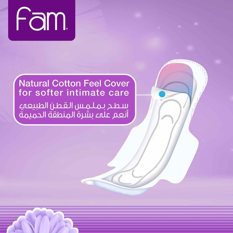 Fam Maxi Sanitary Pad Folded With Wings Night White 24 Pads