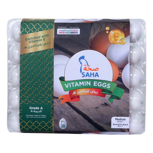 Saha Vitamin White Eggs Medium 30 PCS