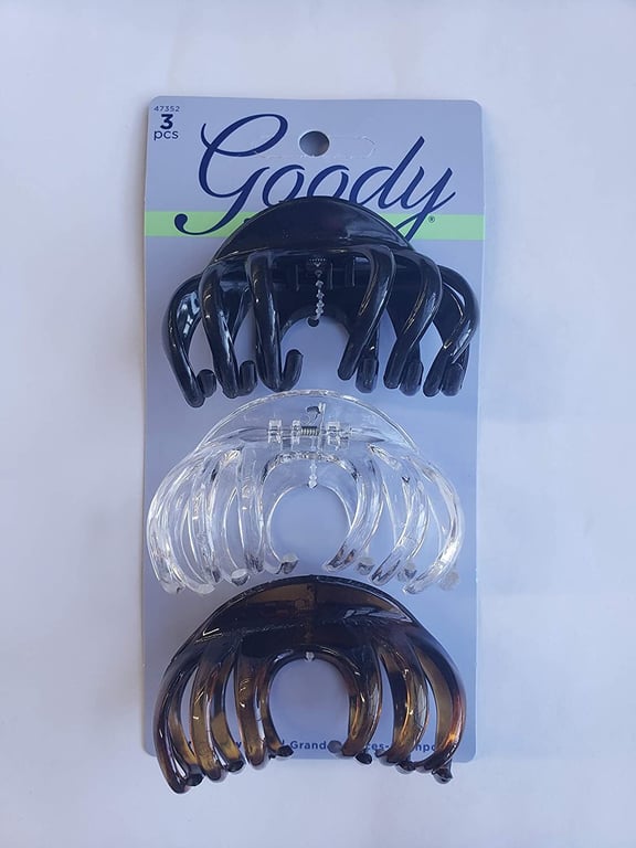 Goody Women&#39;s Classics Claw Clips, Translucent Spindle, 3 Count