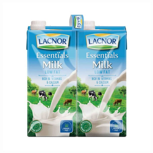 Lacnor Essentials Low Fat Milk 1L Pack of 4