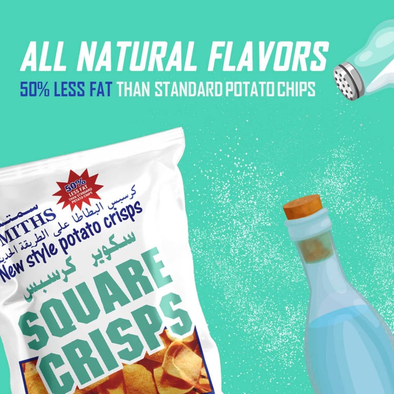 Smiths Square Crisps Salt N Vinegar Flavour 25g Pack of 25