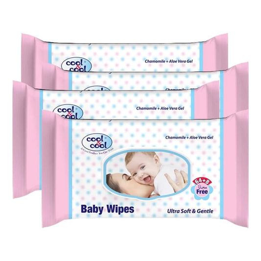 Cool &amp; Cool Baby Wipes White 72 Wipes Pack of 4