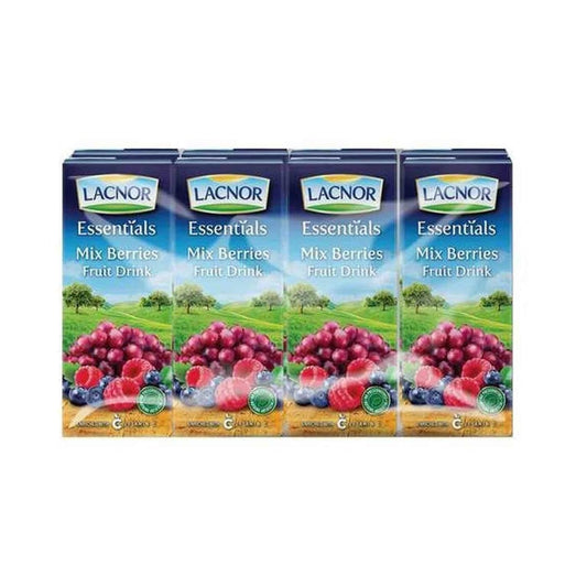 Lacnor Essentials Mixed Berries Juice 180ml Pack of 8