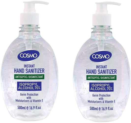 Cosmo Instant Hand Sanitizer Antiseptic/Disinfectant Gel - 500ml Pack Of 2