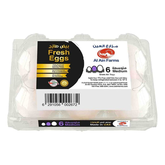 Al Ain Farms Fresh Medium White Eggs 6 PCS