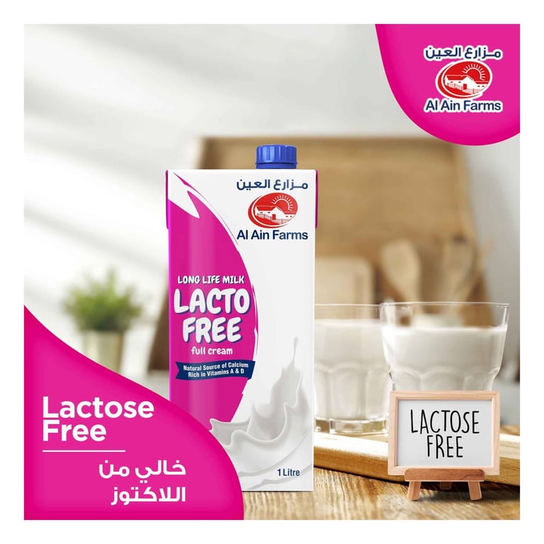 Al Ain Farms Lacto-Free Full Cream Long Life Milk 1L