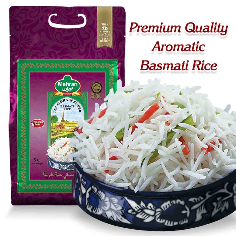 Mehran Long Grain Super Basmati Rice 5kg