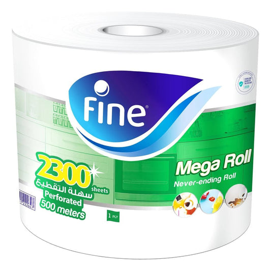 Fine Kitchen Tissue Roll 2300 Sheets X 1 Ply 1 Mega Roll