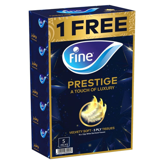 Fine Prestige A Touch of Luxury Velvety 3 Ply Tissues 96 Sheets 5 PCS