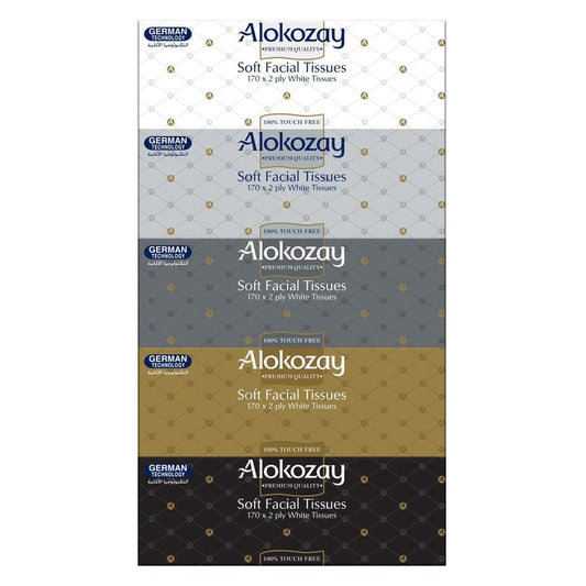 Alokozay 2 Ply Soft Facial Tissue 170 Sheets Pack of 5