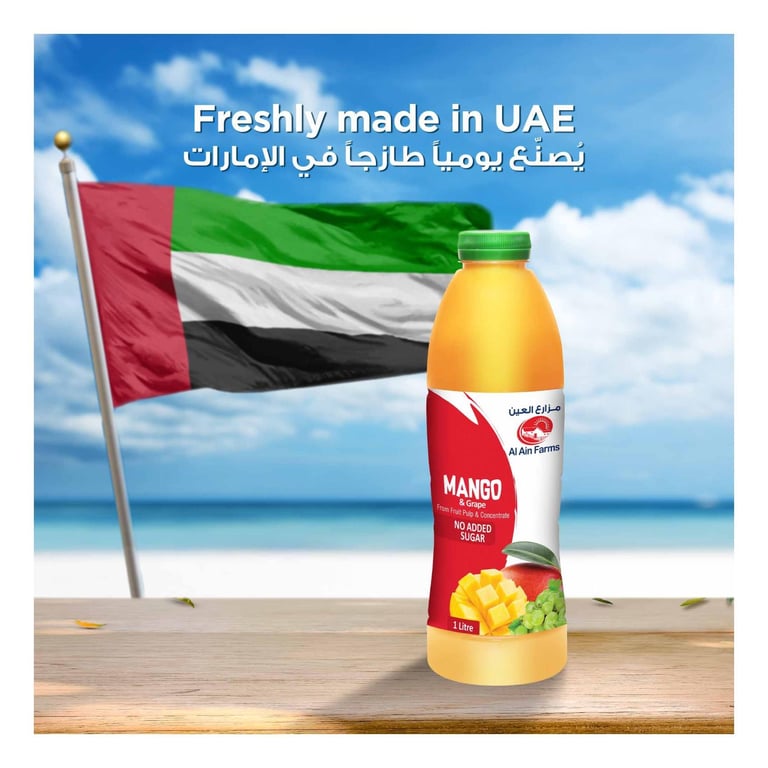 Al Ain Farms Fresh Mango And Grape Juice 1L