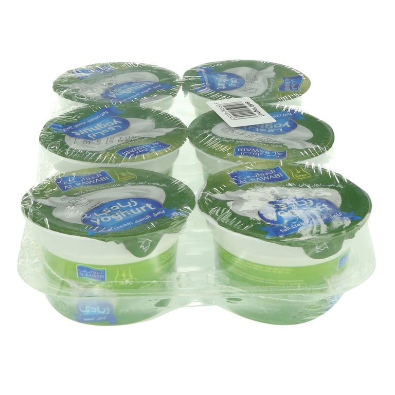 Al Rawabi Full Fat Plain Yoghurt 90g Pack of 6