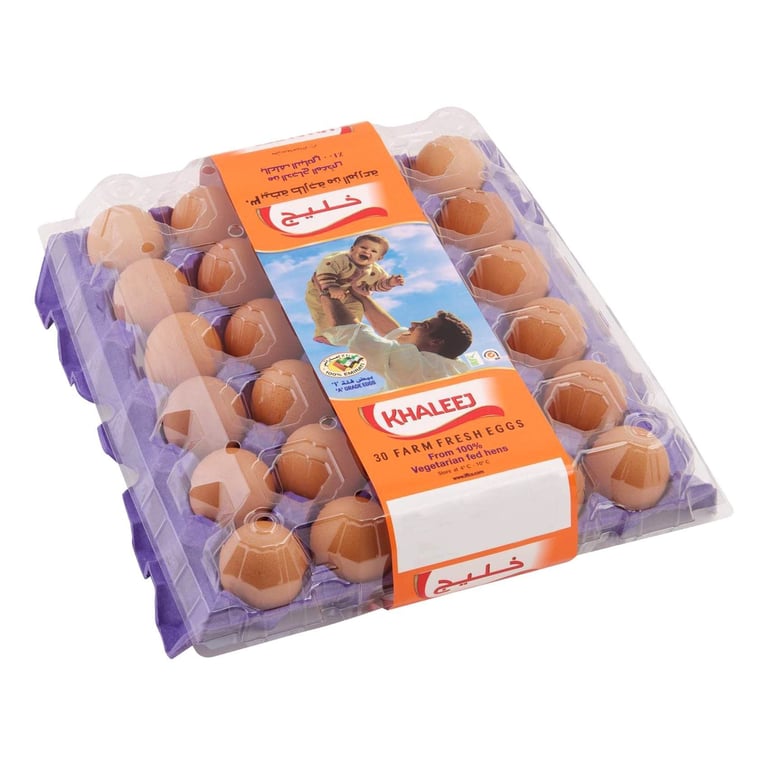 Khaleej Farm Fresh Medium Brown Eggs 30 PCS