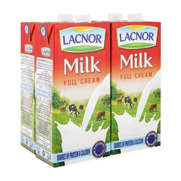 Lacnor Full Cream Milk 1L Pack of 4