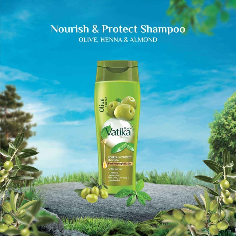 Vatika Olive And Henna Shampoo Nourish Protect Green 200ml