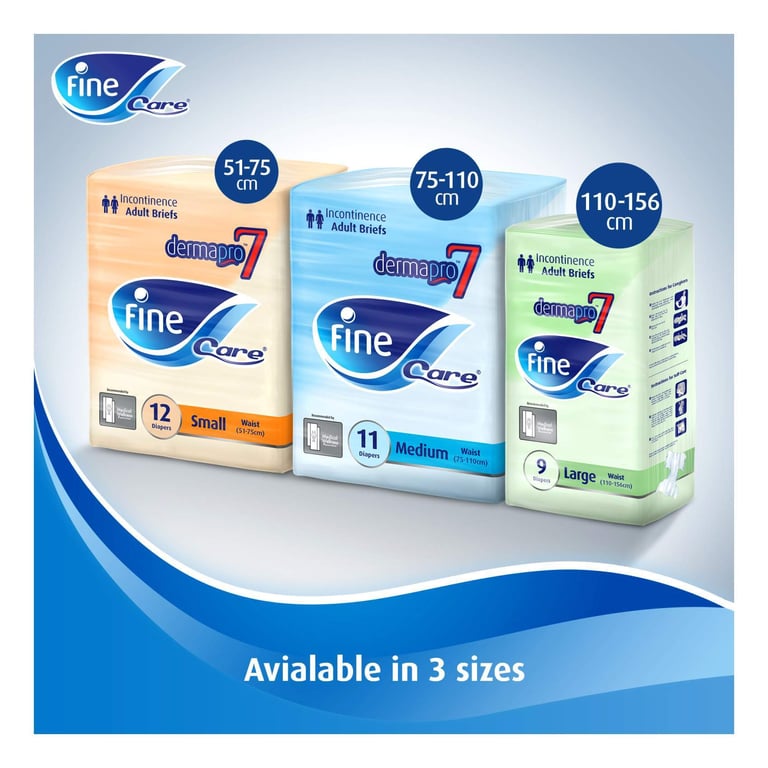 Fine Care Adult Diapers Medium (Waist 75-110Cm) 22 Diapers