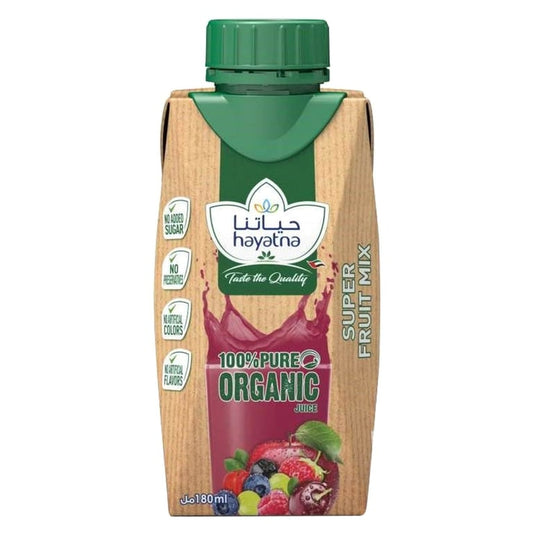 Hayatna 100% Pure No Added Sugar Organic Super Fruit Mix Juice 180ml